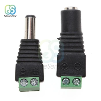

5pcs Female +5pcs Male DC Connector 2.1*5.5mm Power Jack Adapter Plug Cable Connector for LED Strip Light and CCTV Cameras