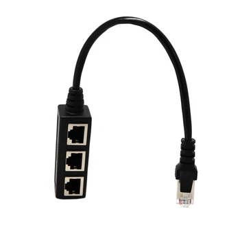 

LAN Ethernet Network Splitter RJ45 Connector Type Adapter Cable 1 Male To 3 Female Converter