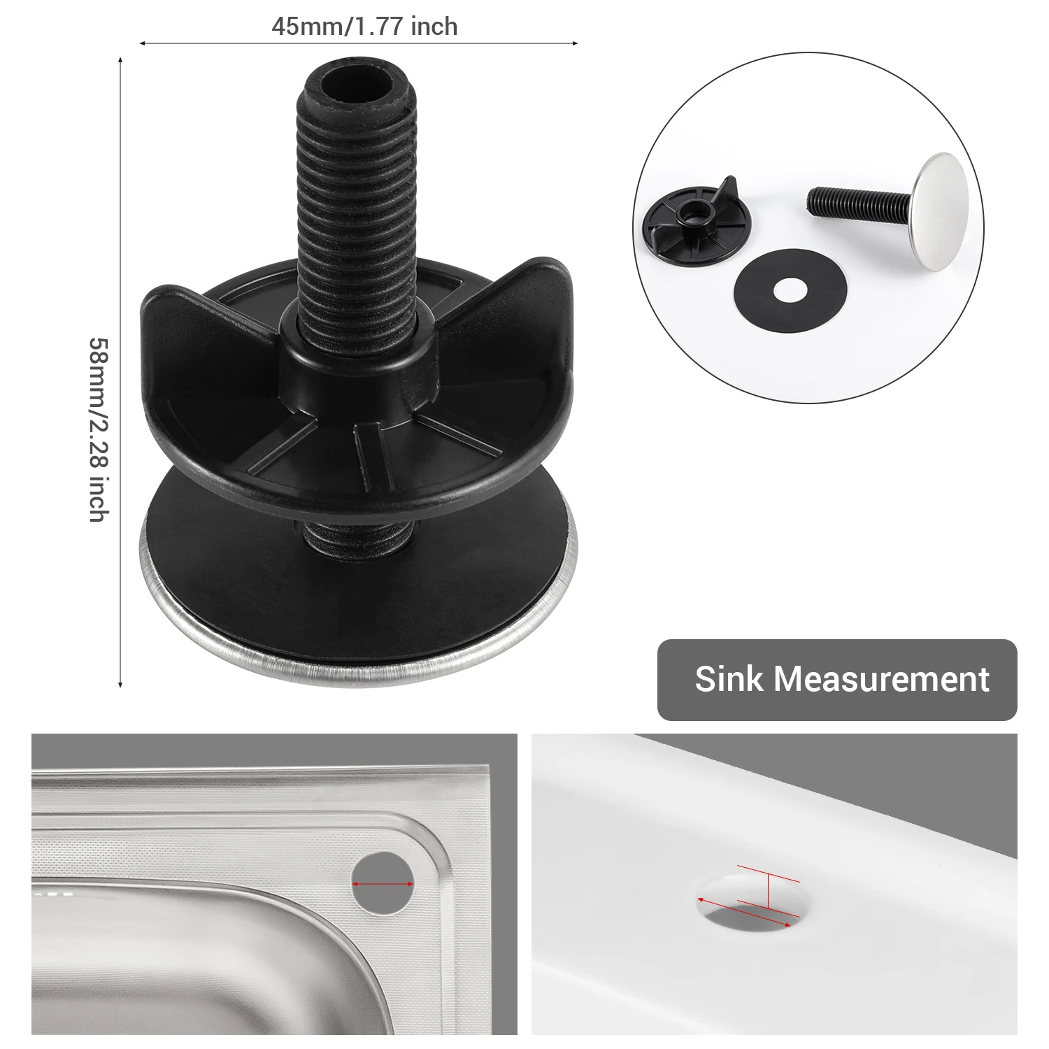 1pcs 304 Stainless Steel Kitchen Sink Hole Cover Faucet Hole Cover Kitchen Sink Tap Hole Plate Stopper Cover Blanking Metal Plug