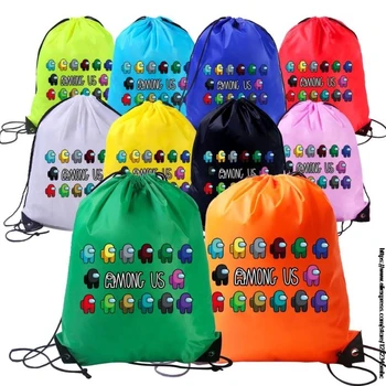 

Game Among Us Drawstring Pocket Bag sport gym sackpack Waterproof Backpack color sport backpack for men women 2pcs