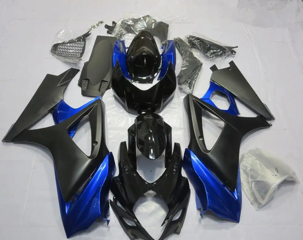 ZXMT окрашенный ABS обтекатель комплект кузов подходит для SUZUKI GSXR 1000 2007 2008 оранжевый черный синий белый Просверленный литой - Цвет: as picture shows