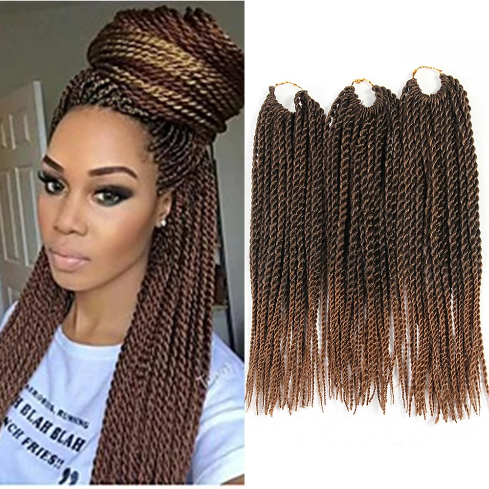 Ombre Brown Color Synthetic Senegalese Twist Braiding Hair