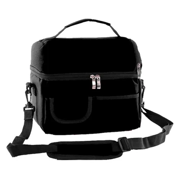 

Tote Hot Cold Container Double Layer Thermal Insulated Lunch Bag Zipper Handbag Food Single Shoulder Carrier Camping Breast Milk