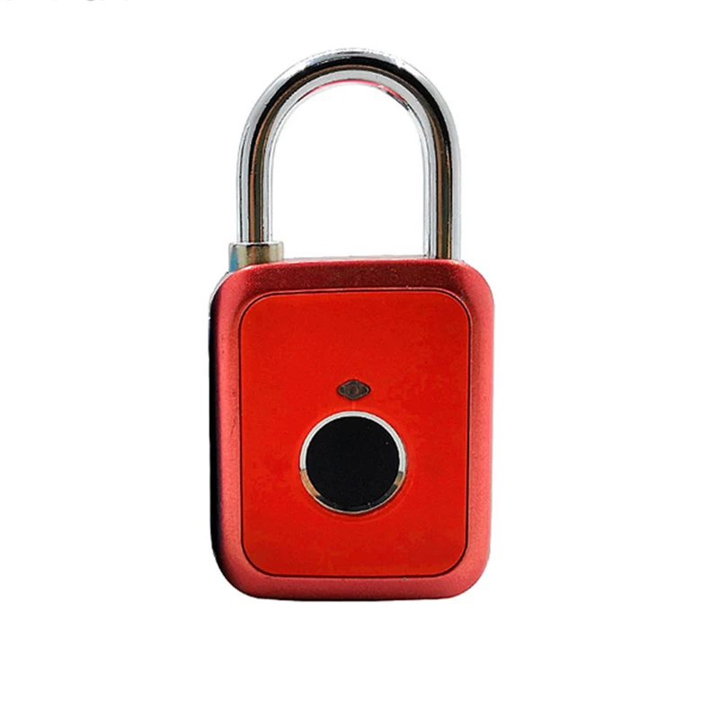 red Умный дверной замок с отпечатком пальца, водонепроницаемый usb зарядка, навесной замок для багажа, замок безопасности, беспроводной разблокировочный телефон, межкомнатный дверной замок - Цвет: red