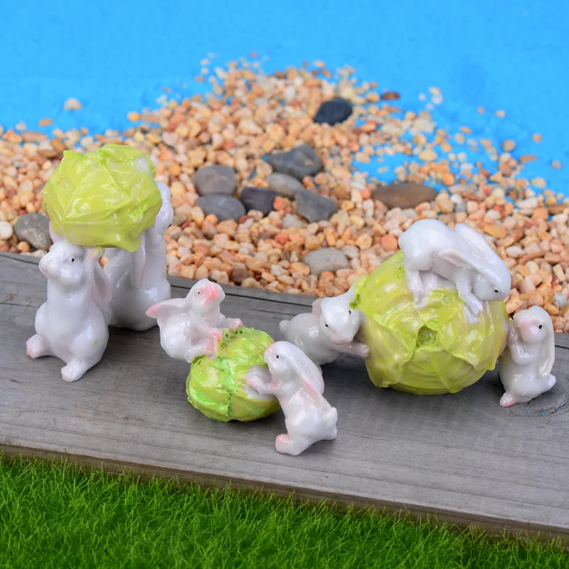 Мини кролики миниатюрное сказочное украшения для сада в форме животных мох микро