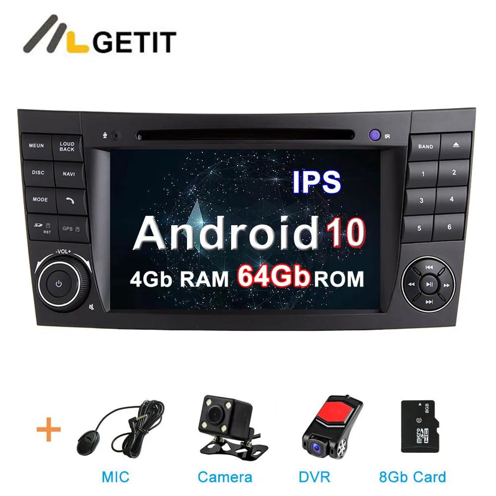 Ips DSP Android 10 Автомобильный DVD стерео Мультимедийный Плеер для Mercedes/Benz W211 W209 W463 W219 с радио WiFi BT gps - Цвет: 4G CAMERA-DVR-SD