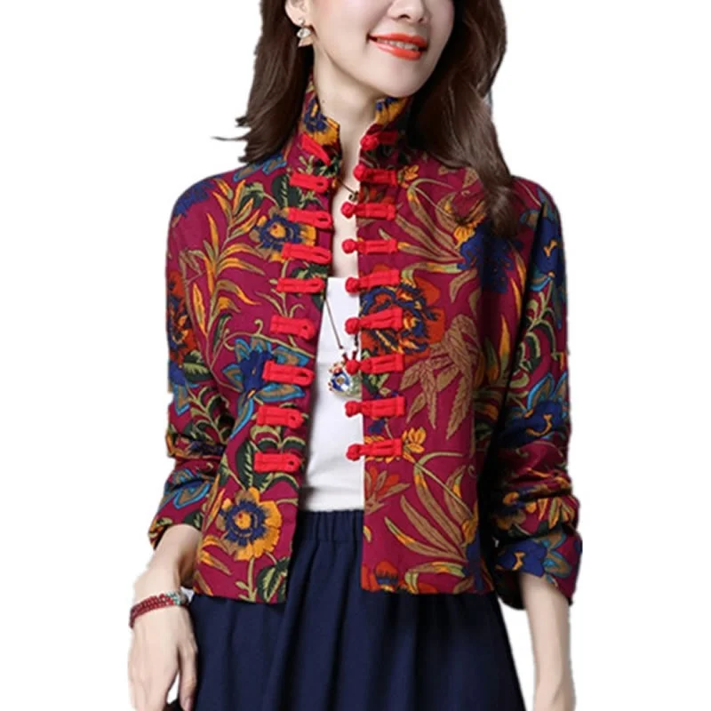 1 Традиционная китайская одежда для женщин cheongsam Топ воротник-стойка Женские топы и блузки Восточная китайская одежда TA795 - Цвет: 1