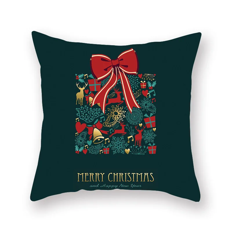 Полиэфирное волокно рождественский цвет наволочка диванная подушка домашний декоративный чехол на подушки - Цвет: 09