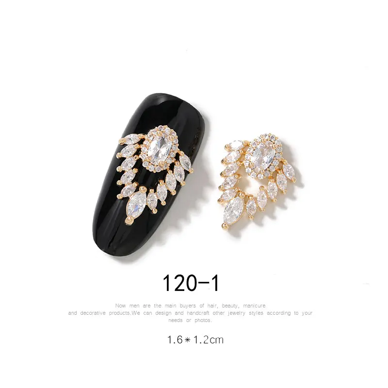 2 шт., кристальная подвеска на цепочке в форме капли воды, очаровательные украшения для ногтей, 22 типа, роскошные циркониевые Хрустальные Стразы для ногтей - Цвет: 120-1