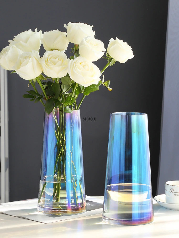 Kleurrijke Glazen Vaas Woonkamer Glas Tafelblad Vazen Rose Bloem Ware Home Decoratie Bloem Flessen Creatieve Decoratives|Vazen| - AliExpress