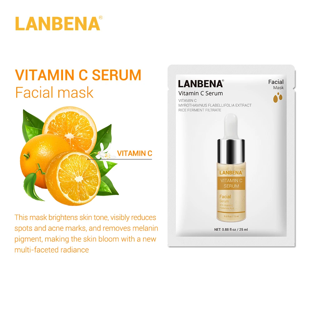 LANBENA Skin Care Face Mask Vitamina C Whitening Cream Face Makeup Primer Face Serum Face Cream Facial Masks Vitamin C Serum LANBENA Skin Care Face Mask Vitamina C Whitening Cream Face Makeup Primer Face Serum Face Cream Facial Masks Vitamin C Serum