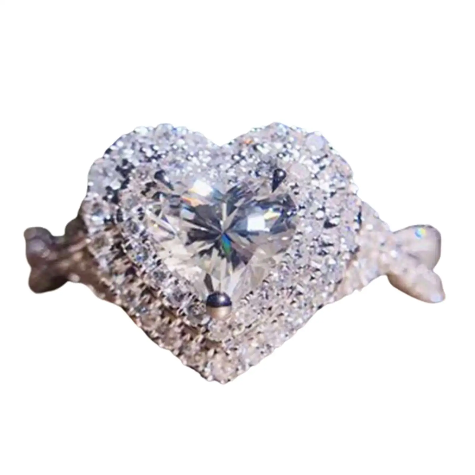 Mode Frauen Herz Geformt Ring Micro besetzte Strass Legierung Reif Für Weibliche Engagement Party Hochzeit Mädchen Schmuck Geschenk Mode Frauen Herz Geformt Ring Micro besetzte Strass Legierung Reif Für Weibliche Engagement Party Hochzeit Mädchen Schmuck Geschenk