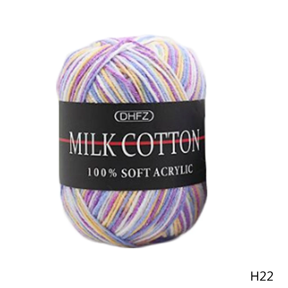 H22 Три нити разных цветов, градиентная шерсть, хлопок, ручная работа, цветы, цвет, хлопок, Детская шерсть, Детский свитер, международная торговля, линия - Цвет: H22