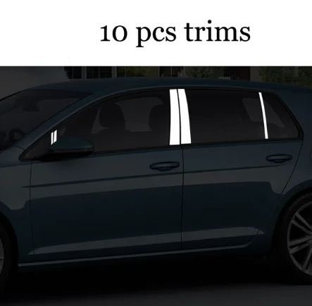 Накладки на окна автомобиля из нержавеющей стали для volkswagen golf mk7 2013 golf 7 - Цвет: 10 pcs trims