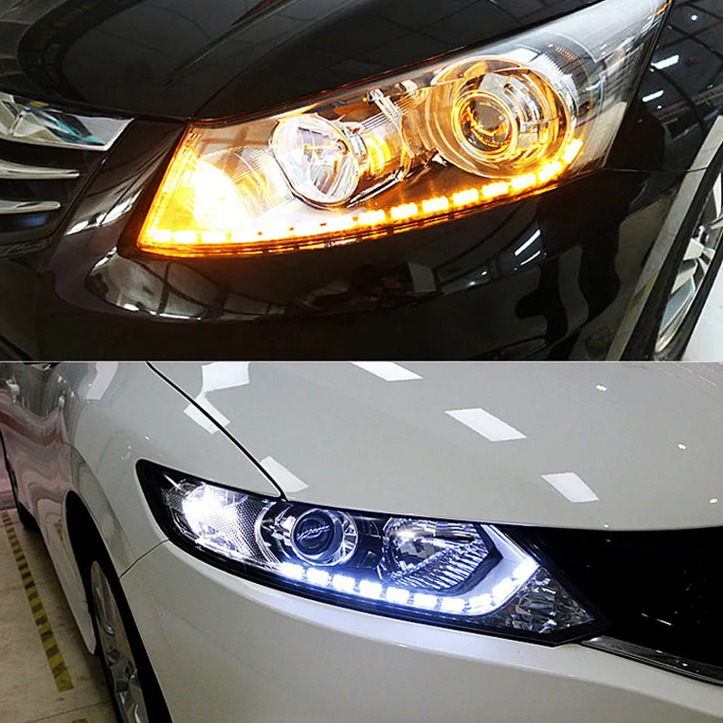 DRL светодиодная лампа указателя поворота автомобиля Гибкая полоса дневного света Водонепроницаемый фара белый/указатели поворота янтарные рыцарь Райдер поворотник