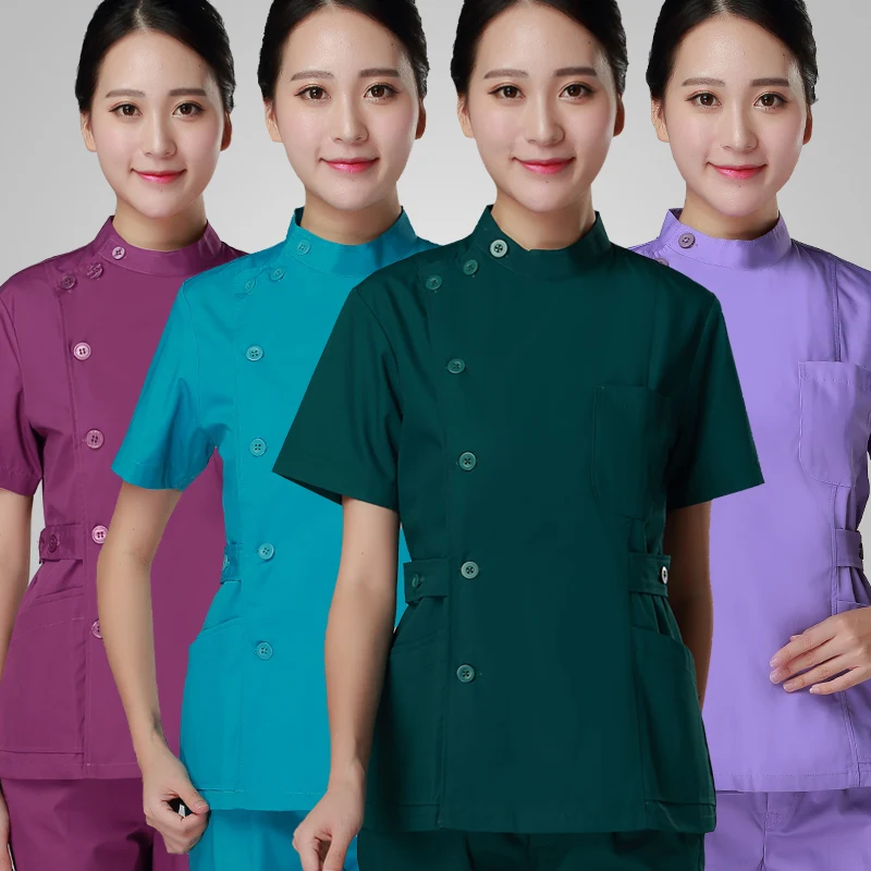 long-sleeve-frosted-suit-winter-uniform-side-opening-women-fashion-suit-stand-collar-clinic-dentist-workwear-belt-jacket-top-p