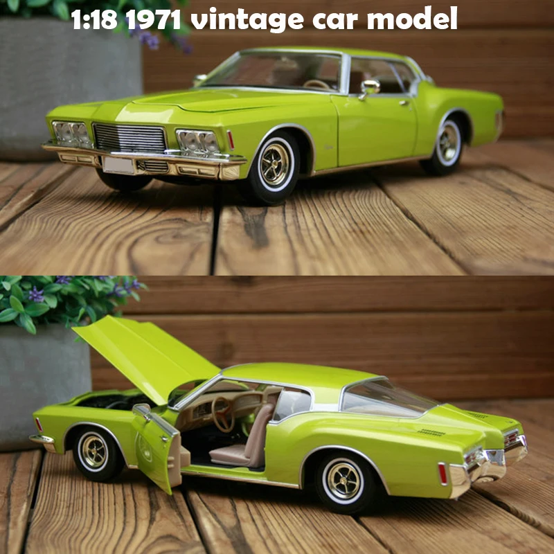 Изысканная 1:18 1971 винтажная модель автомобиля дверь может быть открывается из сплава Коллекция Модель орнамент