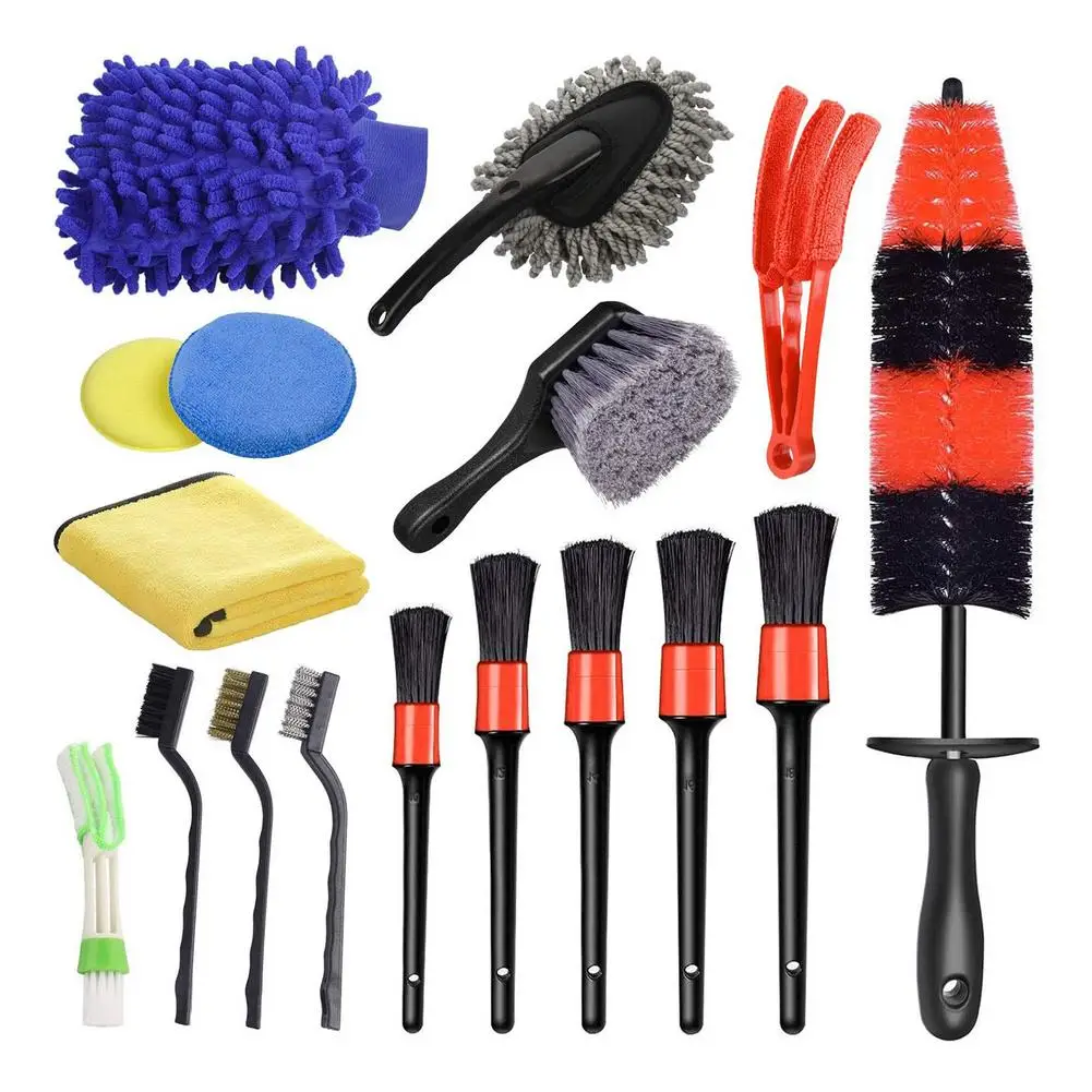 17Pcs Car Detailing Brush Set Car Cleaning Brushes Power Scrubber Drill