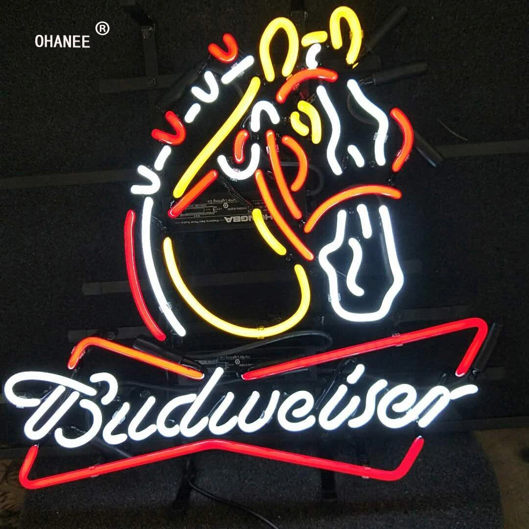 На заказ для budweiser неоновый знак светильник Настоящее неоновое стекло трубка