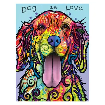 

4pcs/set Naughty Dog 5D DIY Diamond Painting Kits Full Drill Colorful Dogs Rhinestone Embroidery Cross Stitch Home Decor Craft