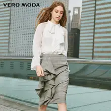 Vero Moda Женская плиссированная Асимметричная клетчатая юбка | 319116520