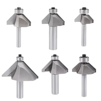 

uxcell 1Pcs Ball Bearing 45 Degree Chamfer Router Bit 3 for Cutting Solid Woods MDF Plywood Shaving Ecological Board Silver
