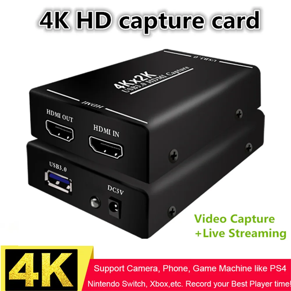 4K 2K HDMI к USB 3 0 карта видеозахвата для PS4 Wii Switch игра в режиме реального времени|Карты