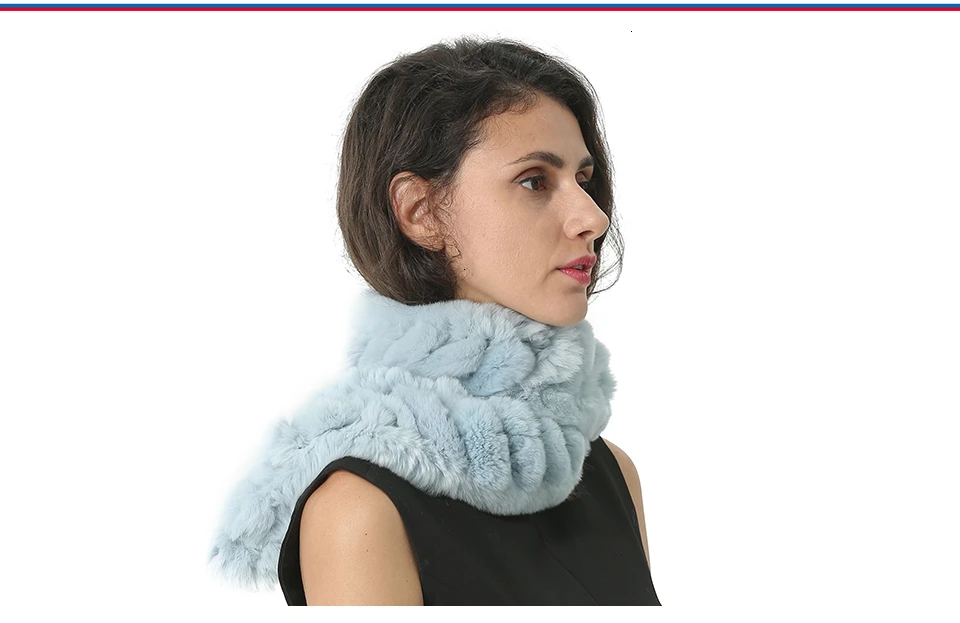 Шарф из натурального меха, женский зимний модный шарф-кольцо для девушек, теплый шарф с кроличьим мехом, женский шарф, Femme Bufanda Mujer
