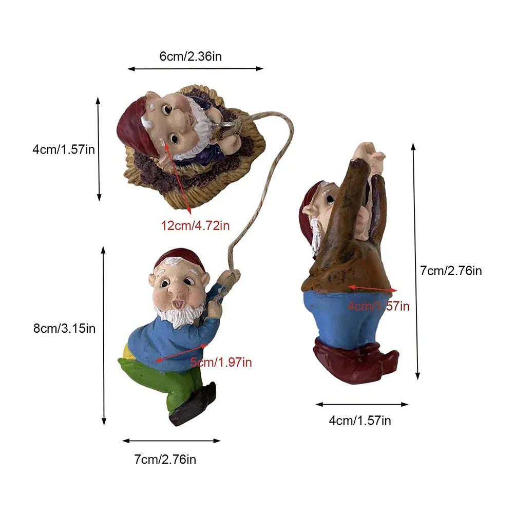 Resin Climbing Gnome Sculpture Dwarf Art Statue Landscape Lawn Figurine For Gift Outdoor Balcony Porch Patio Yard Garden Decorat