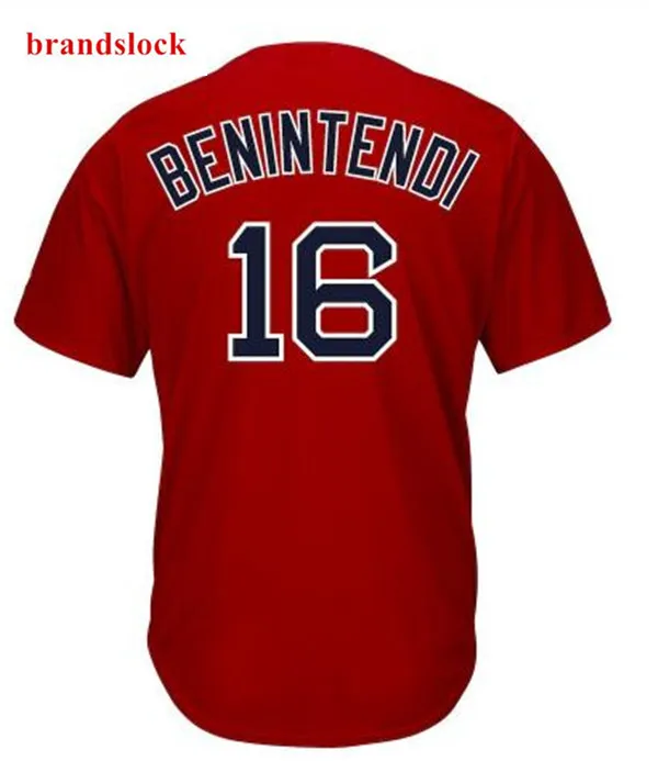 Для мужчин Эндрю Benintendi пользовательские Бостон Стильная трикотажная США Бейсбол рубашка с накладными - Цвет: Красный