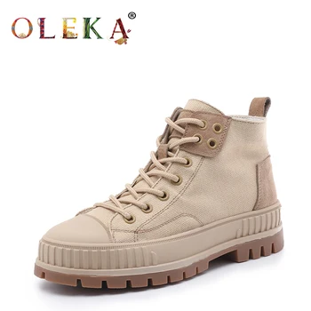 

OLEKA Mid-calf Winter Womans Boots Platform Rome Round Toe Winter Boots Women Neutral Style Western New AS505