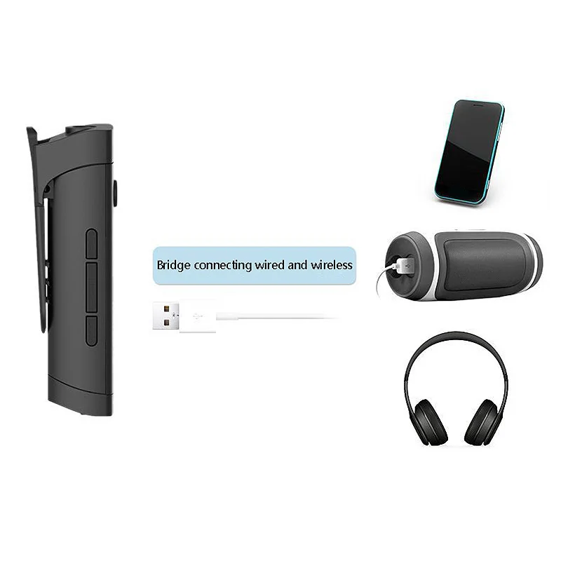 07A Bluetooth o Receiver Bluetooth 4 2 Wireless Lavalier o Receiver Transmitter Adapter Black