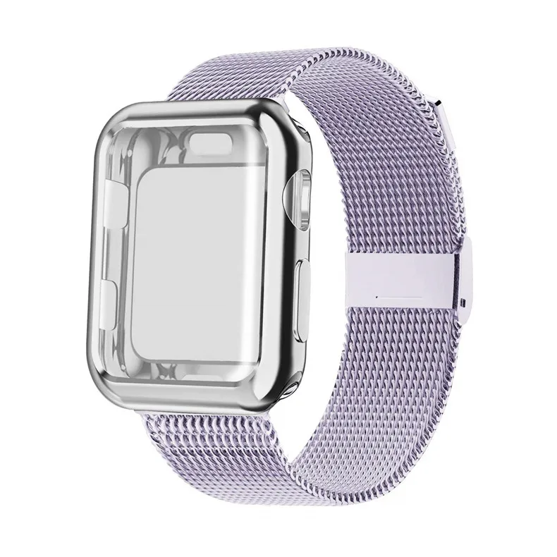 Чехол+ ремешок для apple watch band lianese Loop apple watch 5 4 3 band 44 мм 40 мм iwatch band 42 мм 38 мм pulseira correa браслет 2 - Цвет ремешка: lavender