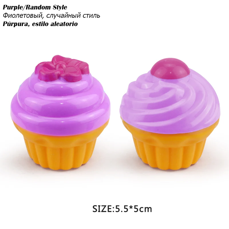 Kawaii Children's Kitchen Toys Plastic Simulation Food Cake Ice Cream Dessert Pretend Play Early Education Toy For kids Gift - Цвет: Purple Cup Cake