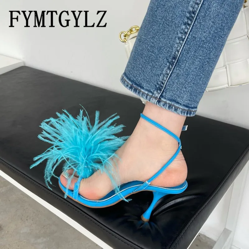 Женские сандалии-гладиаторы FYMTGYLZ босоножки на высоком каблуке летние
