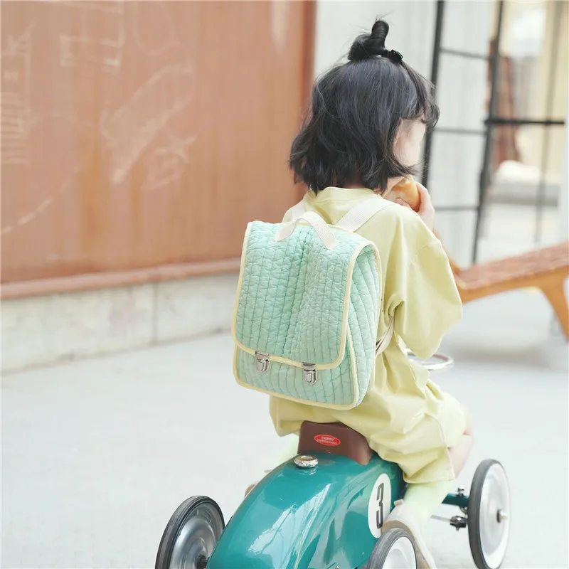 EnkeliBB You are a Quiet and beautiful girl This is a Child School Bag With Green and Beige Color Kids backpack