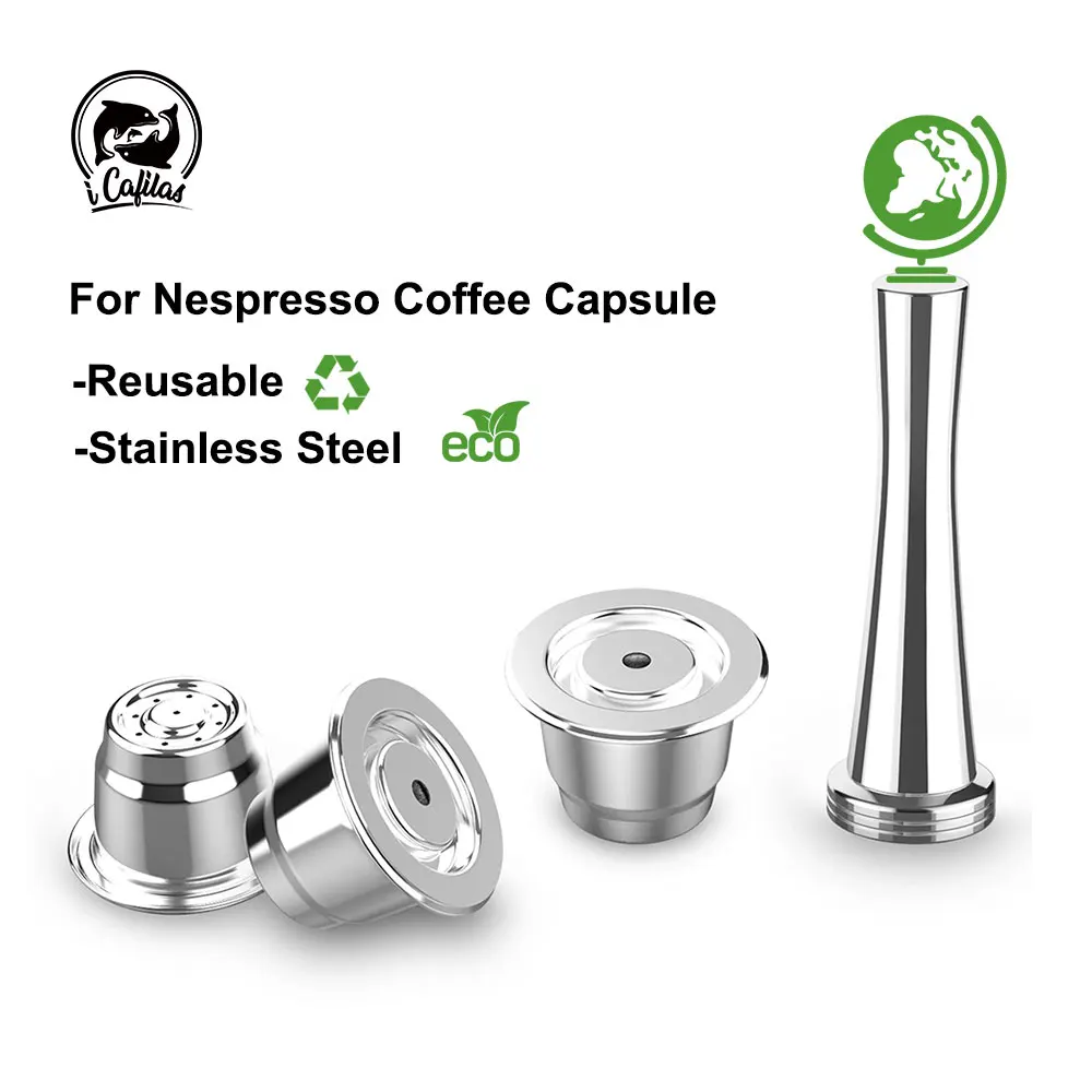 ICafilas многоразовые кофейные капсулы для Nespresso из нержавеющей стали фильтры кофе