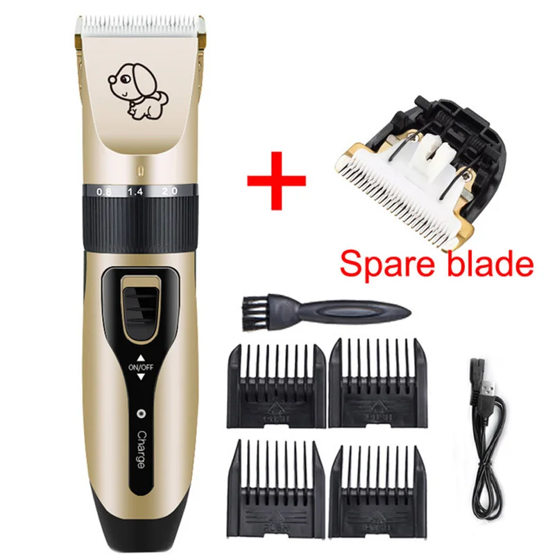 add extra blade USB зарядное устройство, низкий уровень шума, триммер для домашних животных, электрическая машинка для стрижки кошек, собак, Машинка для стрижки волос, машинка для стрижки домашних животных - Цвет: add extra blade
