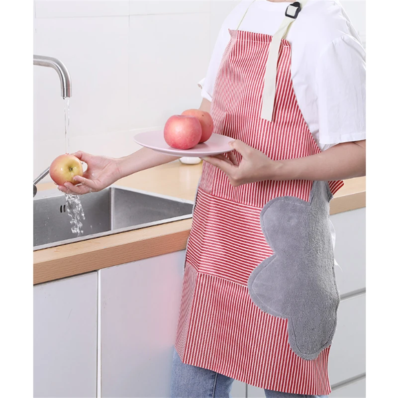 

Apron household waterproof fashion thickening can wipe hands for cooking kitchen strap anti-oil work clothes adult female