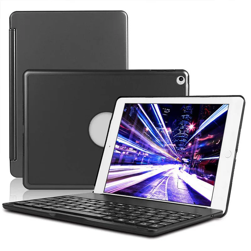 Black iapd air1 9.7 Подходит для ipad 9,7/Air1/2/ipad Pro 11/10. 5 7 цветов подсветки беспроводной Bluetooth 4,0 клавиатура smart shell - Цвет: Black iapd air1 9.7