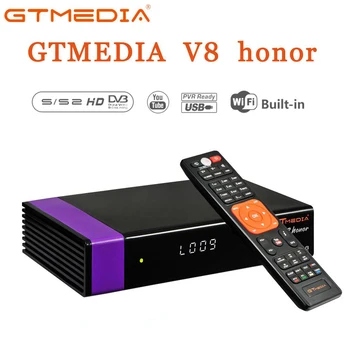 

GT MEDIA V8 Honor DVB-S2 Freesat Satellite TV Receiver FTA Decoder Support PowerVu Biss Key Youtube V8 V9 Super Decoder