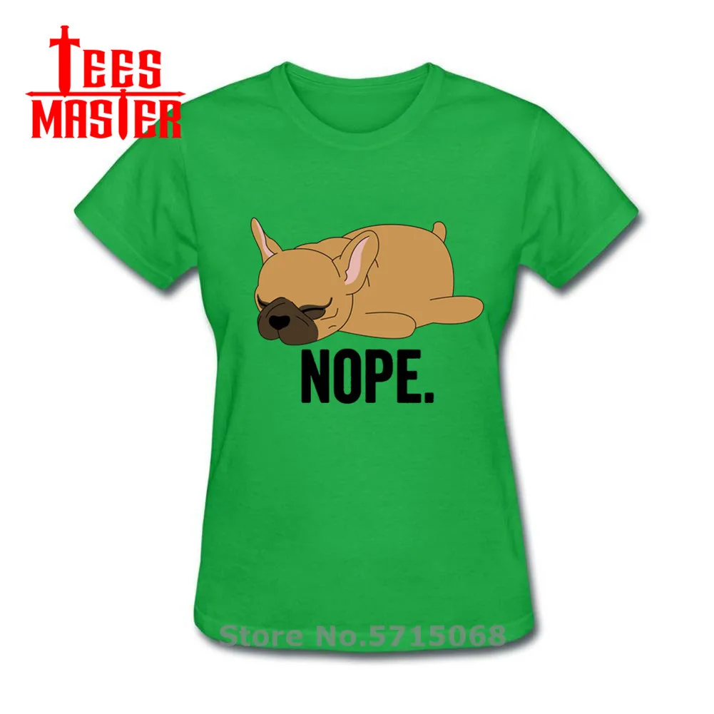 Kawaii Lazy French Bulldog Nope Not Today Футболка мужская женская футболка с милым быком забавным