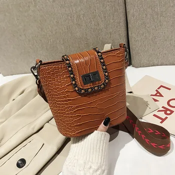 

Bags for women Small bag women's bag 2019 fashionable all-around bucket bag wide shoulder strap Single Shoulder Messenger Bag