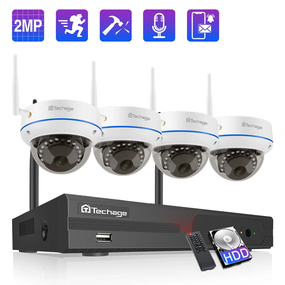Techage 8CH 1080P Беспроводной NVR Kit ip камера видеонаблюдения с поддержкой Wi Камера