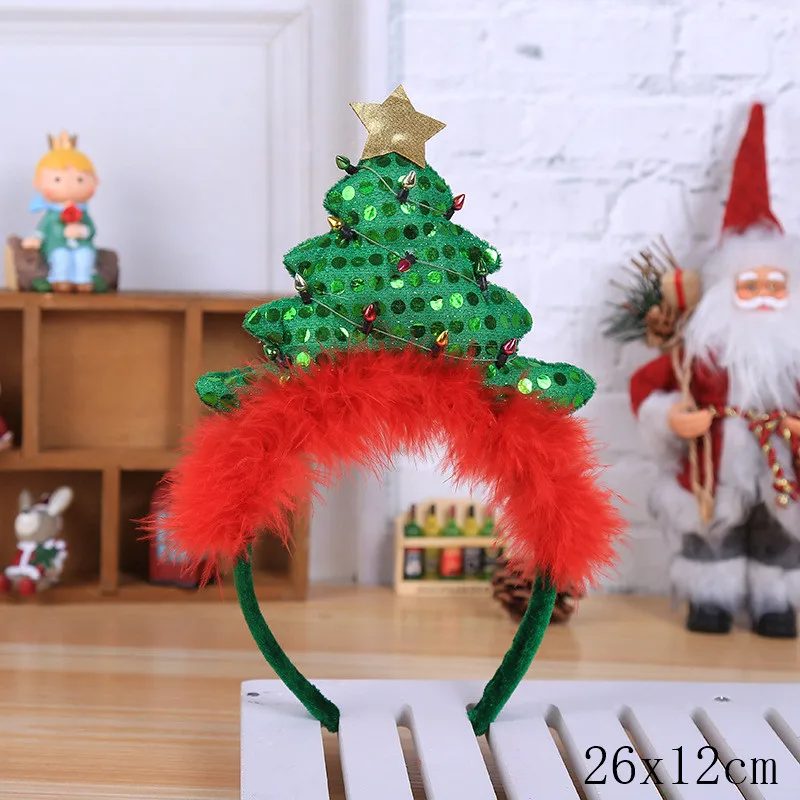 style 6-19-tree Новогодние Детские подарки Рождественские с Санта-Клаусом и оленем Снеговик головной убор с орнаментом рождественские украшения Санта-Клаус вечерние украшения Navidad - Цвет: style 6-19-tree