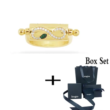 

MINABEAR 2020 New High-quality Gold-colored Spirit Snake And Stars Multi-pattern Rotating Charm Ring Women's Fashion Jewelry
