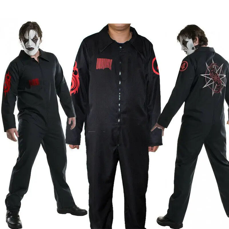 2019 черный командная форма тюремный костюм на Хэллоуин надпись Slipknot Косплэй