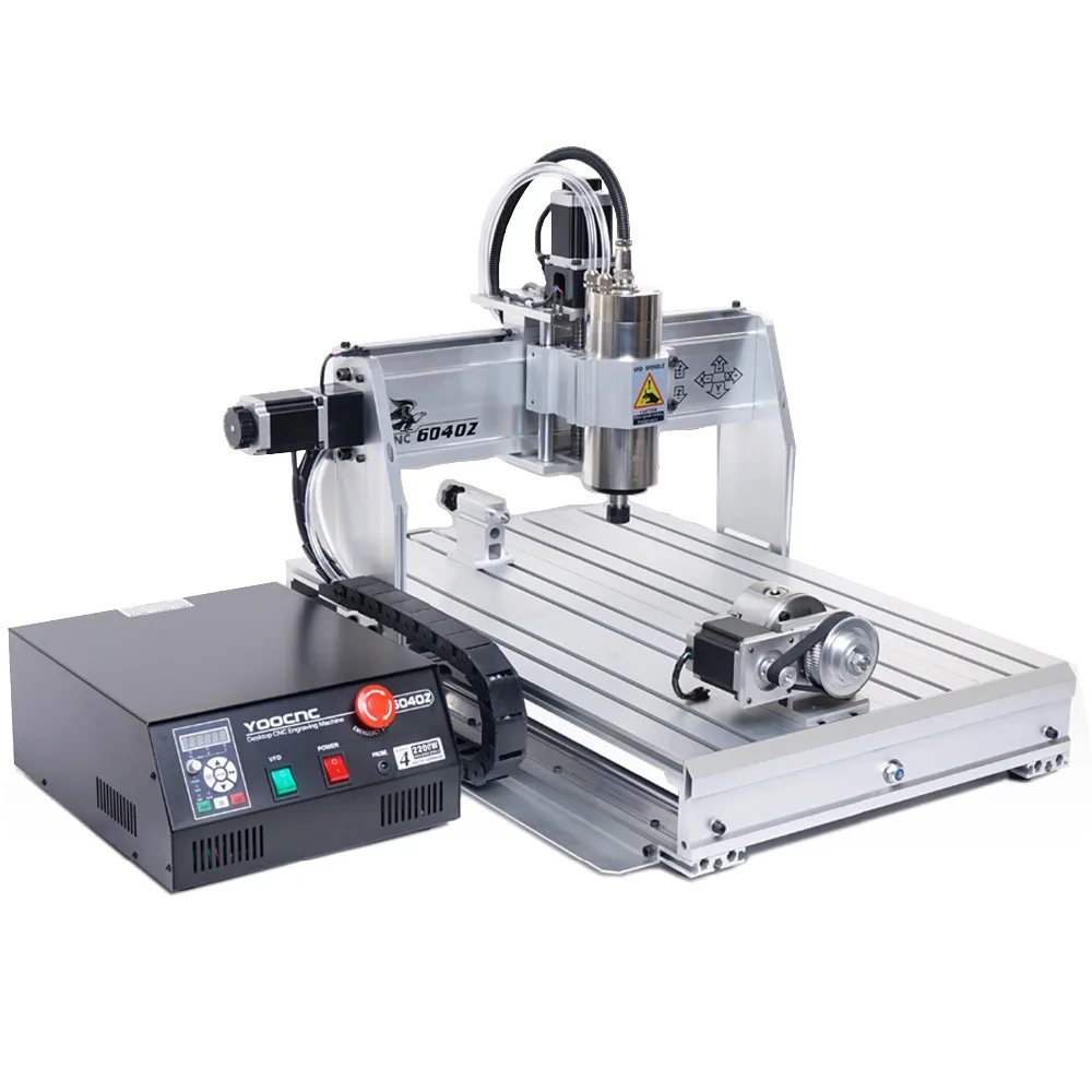 USB CNC 6040 4 axis 2.2KW CNC router wood carving machine woodworking milling engraving machine cnc engraver mach3 control+bit
