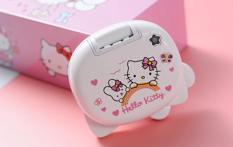 Милый мини-телефон hello kitty для девочек K688+ четырехдиапазонный флип-мобильный телефон с мультяшками разблокированный детский мини-телефон с двумя sim-картами