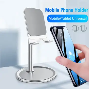 

Universal Aluminum Adjustable Phone Desk Table Desktop Stand Holder For Cell Phone Tablet With Mini Racks For Keys Headphones
